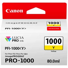 Картридж Canon PFI-1000Y, Yellow, 80 мл (0549C001)