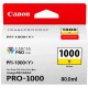 Картридж Canon PFI-1000Y, Yellow, 80 мл (0549C001)