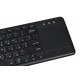 Клавіатура бездротова 2E KT100, Black, з вбудованим тачпадом, USB, до 10 м, 2xAAA (2E-KT100WB)