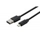 Кабель USB <-> Lightning, 2E, Black, 1м (2E-CCLPVC-1MBL)