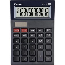 Калькулятор Canon AS-120, Black, 12 цифр, солнечная батарея / литиевая батарея (4582B001)