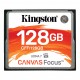 Карта памяти CompactFlash, 128Gb, Kingston Canvas Focus, R150 / W130 MB/s (CFF/128GB)