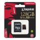Карта памяти microSDXC, 128Gb, Class10 UHS-I U3, Kingston Canvas React, SD адаптер (SDCR/128GB)