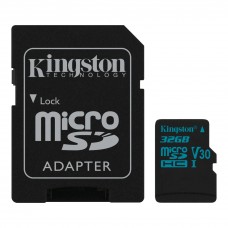 Карта пам'яті microSDHC, 32Gb, Class10 UHS-I U3, Kingston Canvas Go!, SD адаптер (SDCG2/32GB)
