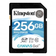 Карта памяти SDXC, 256Gb, Сlass10 UHS-I U3, Kingston Canvas Go! (SDG/256GB)