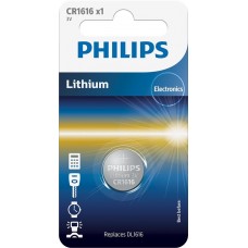 Батарейка CR1616, літієва, Philips, 1 шт, 3V, Blister (CR1616/00B)