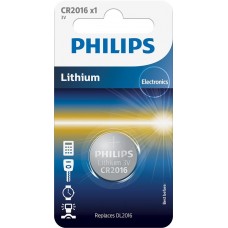 Батарейка CR2016, литиевая, Philips, 1 шт, 3V, Blister (CR2016/01B)