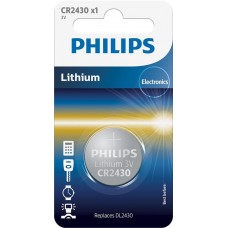 Батарейка CR2430, літієва, Philips, 1 шт, 3V, Blister (CR2430/00B)