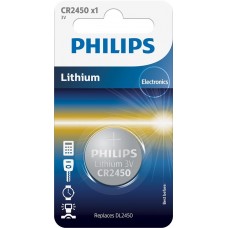 Батарейка CR2450, литиевая, Philips, 1 шт, 3V, Blister (CR2450/10B)