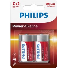 Батарейка C (LR14), лужна, Philips Power Alkaline, 2 шт, 1.5V, Blister (LR14P2B/10)