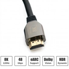 Кабель HDMI - HDMI 1.5 м Extradigital Black, V2.1, 4K/120Hz, 8K/60Hz, 48Gbps (KBH1740)