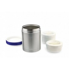 Термос для їжі Nuvita з нержавіючої сталі, 2 контейнери, 1000 ml, Grey (NV1478)