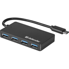 Концентратор USB 3.1 Defender Quadro Transfer USB3.1 TYPE C - USB3.0, 4 port, черный