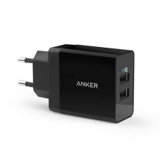 Сетевое зарядное устройство Anker A2021L11 Black, 2xUSB, 2.4A