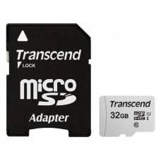 Карта памяти microSDHC, 32Gb, Class10 UHS-I U1, Transcend 300S, SD адаптер (TS32GUSD300S-A)