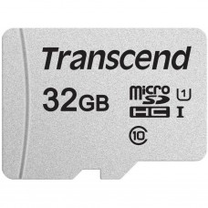 Карта памяти microSDHC, 32Gb, Class10 UHS-I U1, Transcend 300S, без адаптера (TS32GUSD300S)