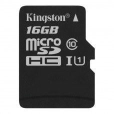 Карта пам'яті microSDHC, 16Gb, Class10 UHS-1 А1, Kingston R-100MB/s, без адаптера (SDCS2/16GBSP)