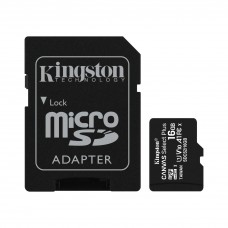 Карта пам'яті microSDHC, 16Gb, Class10 UHS-1 А1, Kingston R-100MB/s, SD адаптер (SDCS2/16GB)