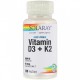 Вітамін D3+K2, Soy-Free Vitamin D3 + K2, Solaray, 120 вегетаріанських капсул