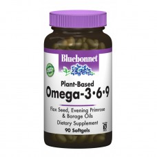 Омега 3-6-9 на растительной основе 1000 мг, Bluebonnet Nutrition, 90 желатиновых капсул