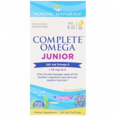 Риб'ячий жир для підлітків, зі смаком лимона, Complete Omega Junior, Nordic Naturals, 283 мг, 180 капсул