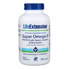 Супер Омега-3, Omega Foundations, Super Omega-3, Life Extension, 120 желатинових капсул