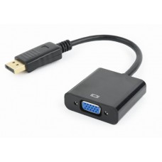 Адаптер DisplayPort (M) - VGA (F), Cablexpert, Black, 15 см (A-DPM-VGAF-02)