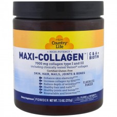 Колаген 1 і 3 типів + біотин, Maxi Collagen, Country Life, 7,5 унцій (210 гр)