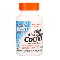 Коензим Q10 високої абсорбації 200 мг, BioPerine, Doctor's Best, 60 желатинових капсул