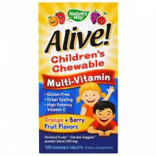 Мультивитамины для детей, Alive, Nature's Way, со вкусом ягод и апельсина, 120 жевательных таблеток