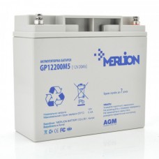 Батарея для ДБЖ 12В 20Ач Merlion GP1220M5 PREMIUM, 12 V 20 Ah, ШхДхВ 180х78х165, Orange
