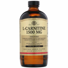 L-карнітин, L-Carnitine, Solgar, 1500 мг, зі смаком лимона, 473 мл