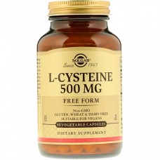L-цистеїн, L-Cysteine, Solgar, 500 мг, 90 капсул