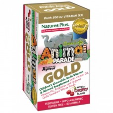 Мультивітаміни для дітей, зі смаком вишні, Animal Parade Gold, Natures Plus, 60 жувальних таблеток