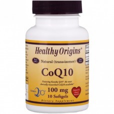 Коензим Q10, Kaneka (COQ10), Healthy Origins, 100 мг, 10 желатинових капсул
