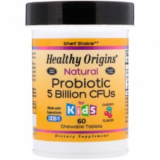 Пробиотики для детей, Natural Probiotic Kids, Healthy Origins, со вкусом вишни, 60 жевательных табл.