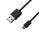 Кабель USB <-> microUSB, Black, 1.5 м, 2.1A, Grand-X, (PM015BS)