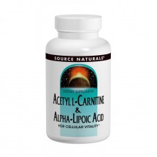 Ацетил-L-карнітин та альфа-ліпоєва кислота 650 мг, Source Naturals, 60 таблеток