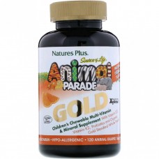 Мультивітаміни для дітей, зі смаком апельсина, Animal Parade Gold, Natures Plus, 120 жув. табл.