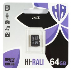 Карта памяти microSDXC, 64Gb, Class10 UHS-I, Hi-Rali, без адаптера (HI-64GBSDCL10-00)