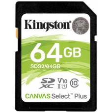 Карта пам'яті SDXC, 64Gb, Kingston Canvas Select Plus (SDS2/64GB)