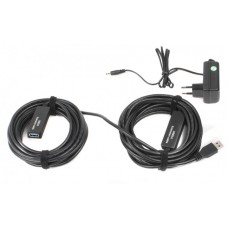 Кабель-удлинитель USB3.0 10 м Viewcon Black, AM/AF, активный (VV053-10M)