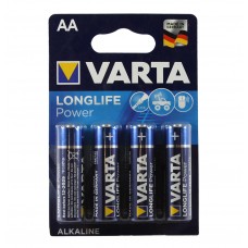 Батарейка AA (LR6), щелочная, Varta Longlife Power, 4 шт, 1.5V, Blister (4906)