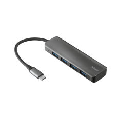Концентратор USB 3.2 Type-C Trust Halyx Aluminium, Black, 4 порти USB 3.2 (23328)