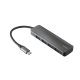 Концентратор USB 3.2 Type-C Trust Halyx Aluminium, Black, 4 порта USB 3.2 (23328)