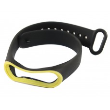 Силиконовый браслет для Mi band 3/4 version 2 (RiM), Black-yellow