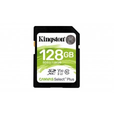 Карта памяти SDXC, 128Gb, Class10 UHS-I U3, Kingston Canvas Select Plus (SDS2/128GB)