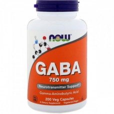 GABA (NOW-00129) 750 мг, Now Foods, 200 капсул