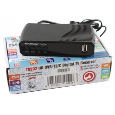 TV-тюнер зовнішній автономний World Vision T624D2, Black, DVB-T/T2/C (T624D2)