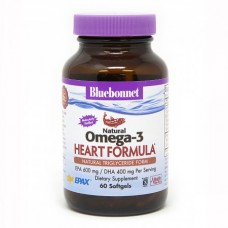 Омега-3 формула для серця, Bluebonnet Nutrition, Omega-3 Heart Formula, 60 желатинових капсул 0942